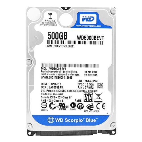 500gb wd5000bevt 5400rpm - 500gb,
